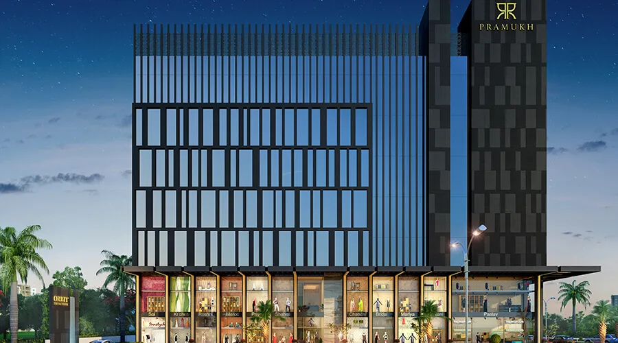 Architectural entrance design for commercial office building