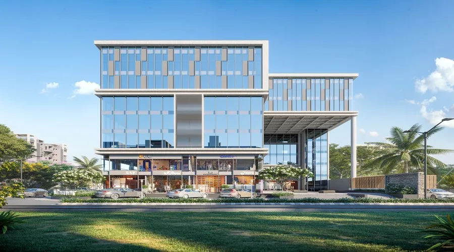 Commercial architectural structure exterior visualization