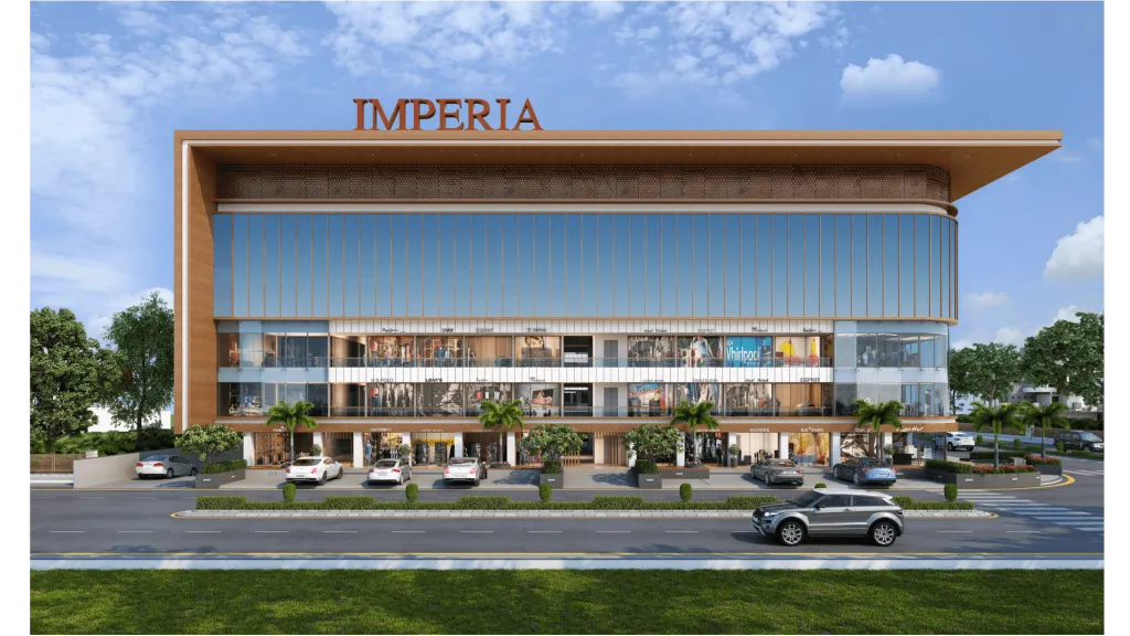 Commercial building exterior architectural concept rendering 2