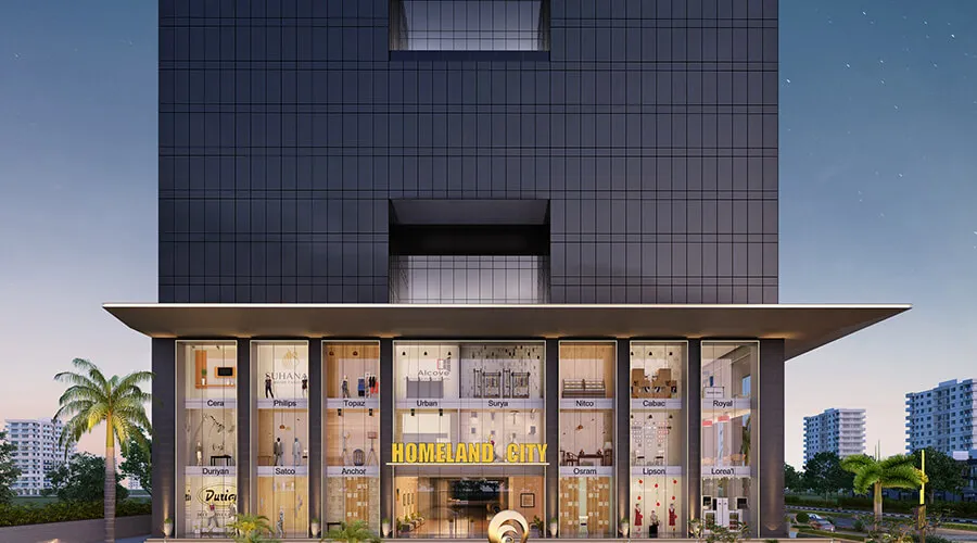 Commercial office building lobby interior architectural render