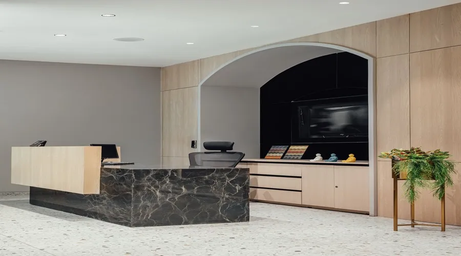 Corporate office manager cabin interior design with elegant decor