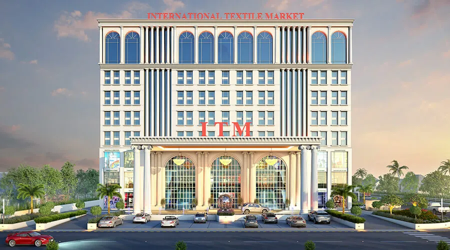 Glass facade architecture for modern commercial high-rise building