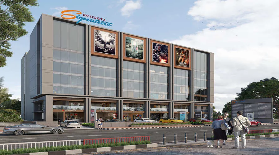 Modern commercial complex building structure and architectural layout