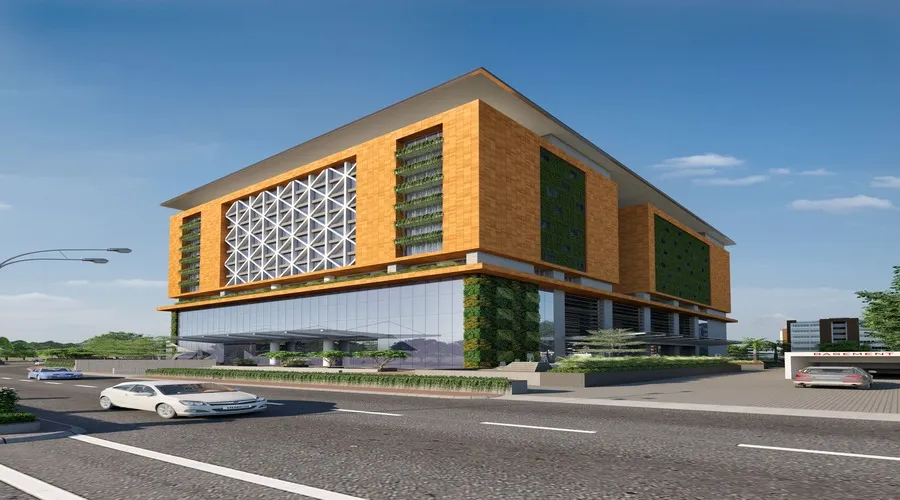 Modern institute and healthcare architectural design detail