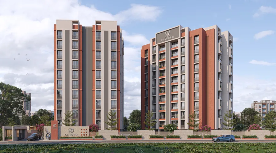Multi-residential apartment complex elevation view designed by ADDA Architects