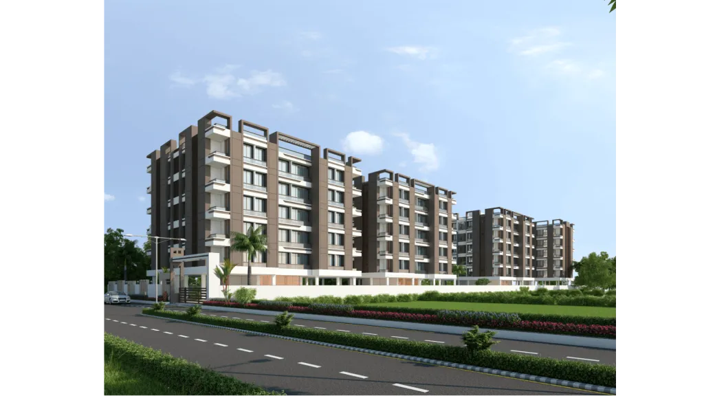 Multi-residential modern housing design architectural visualization