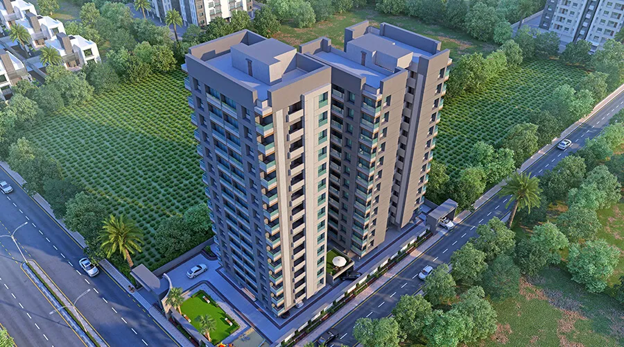 Multi-residential luxury housing architectural elevation design